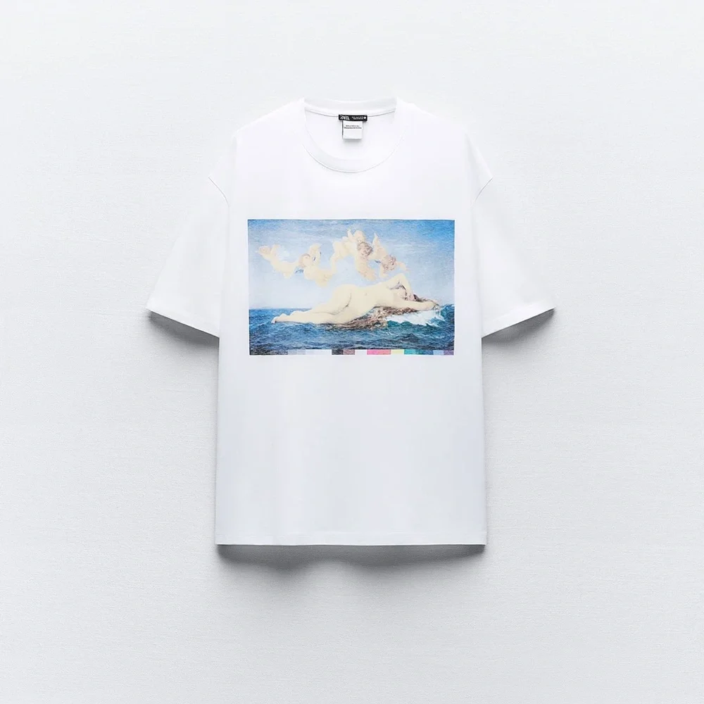Zara White Tee with Birth of Venus  Print - Picture 2 of 5